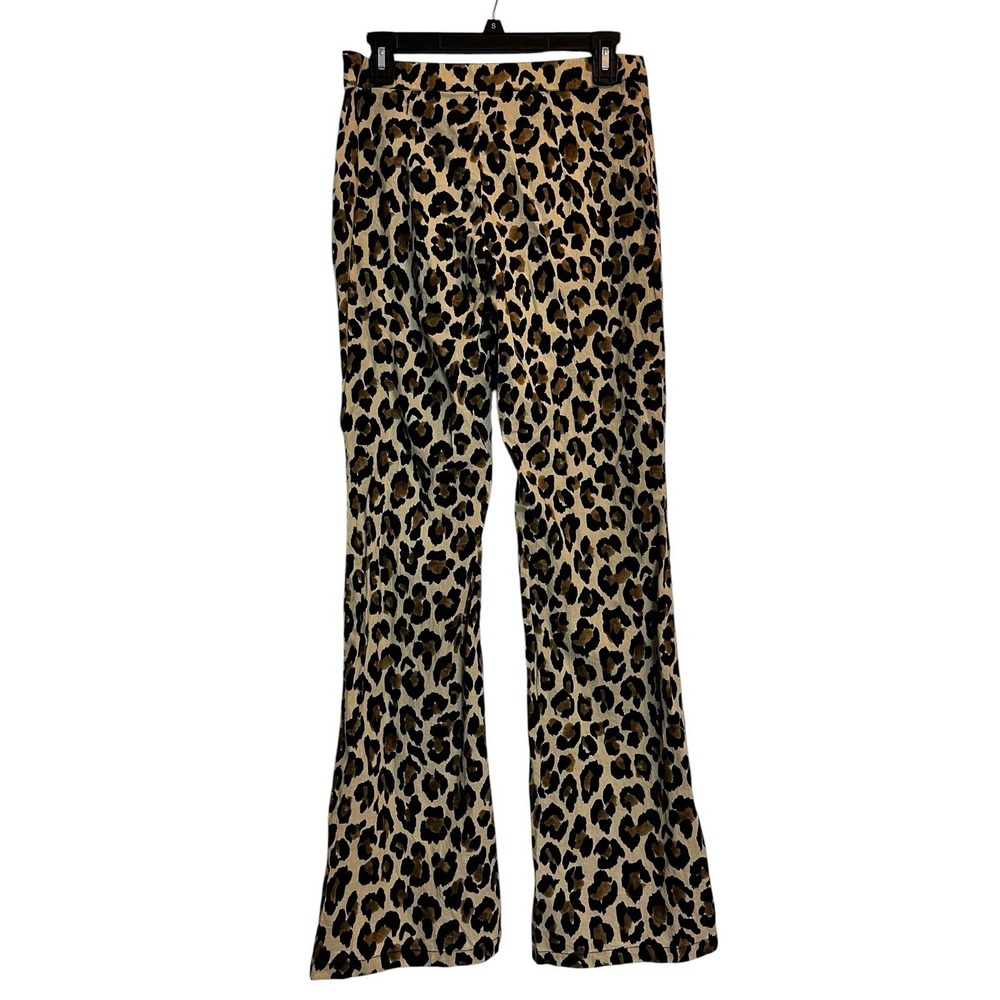 Zara Pants M Leopard Print Lightweight Flared Leg Boho Hippie